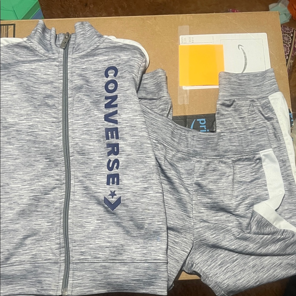 Converse Heather Gray Tracksuit with Navy Logo